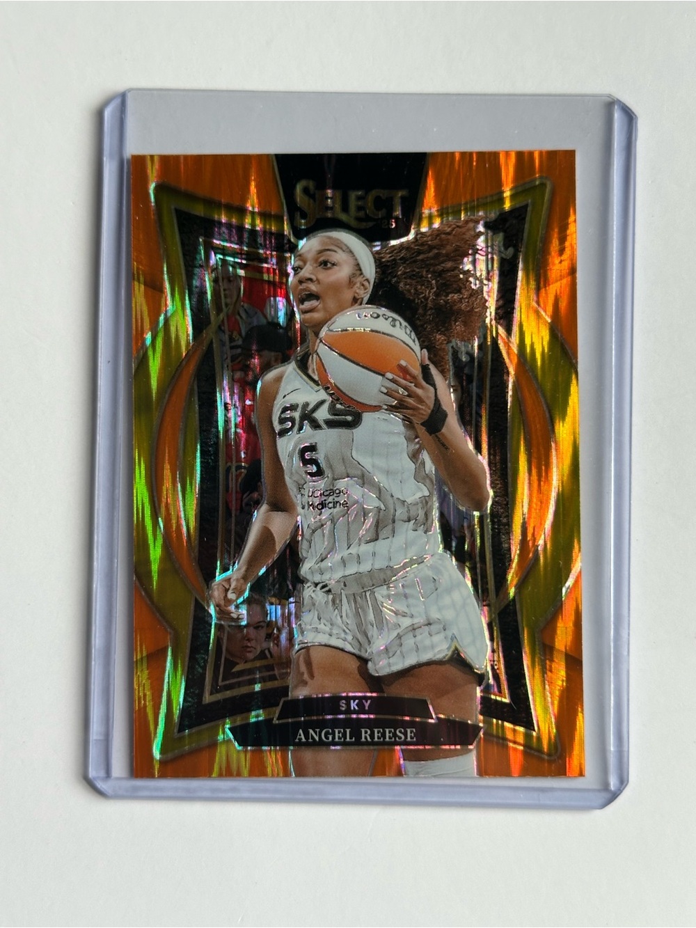 Panini Select Angel Reese Orange Holo Basketball Card